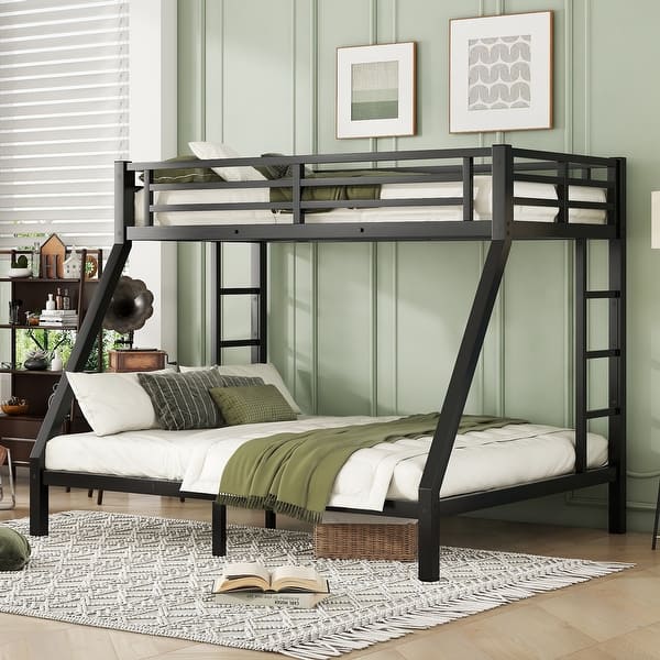 slide 2 of 11, Twin XL Over Queen Bunk Bed, Noise Reduction Black