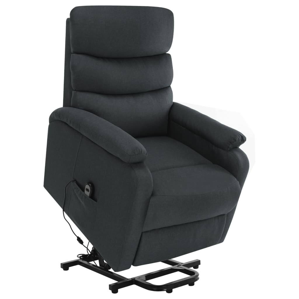 vidaXL Power Lift Massage Recliner Dark Gray Fabric - 28.7" x 35.6" x 40.4"