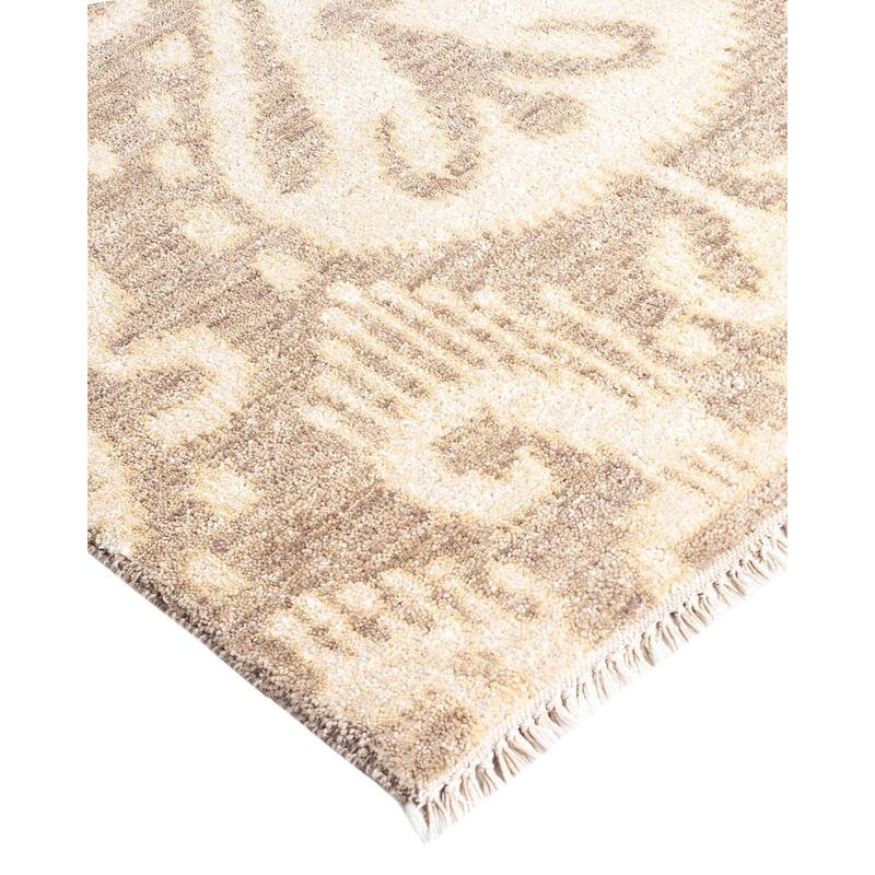 Ikat One-of-a-Kind Handmade Area Rug - Gray, 8' 2" x 10' 2" - 8' 2" x 10' 2"