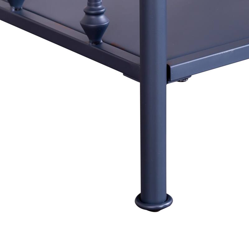 Vintage Series Distressed Metal Open Nightstand - Black