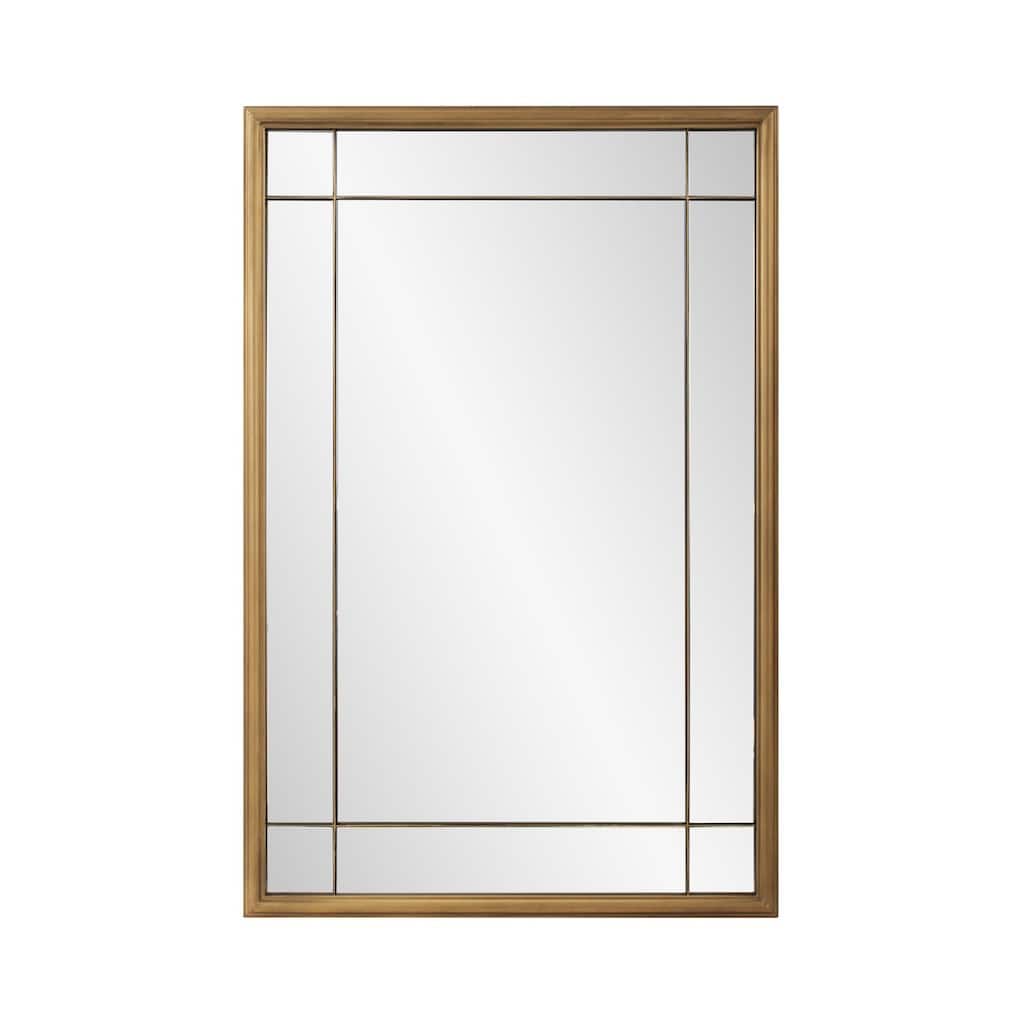 Allan Andrews Brass Metal French Panel Framed Vantiy and Wall Mirror - 36"H x 24"W