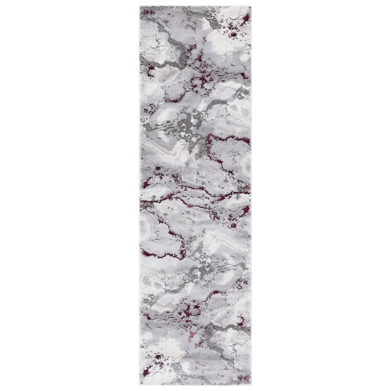 SAFAVIEH Craft Meeta Modern & Contemporary Rug - 2'3" x 8' Runner - Grey/Wine - Runner