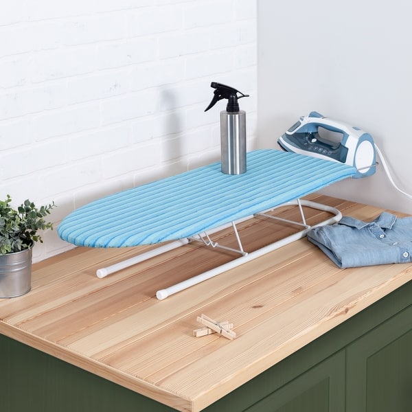 Honey-Can-Do Blue Tabletop Ironing Board with Iron Rest