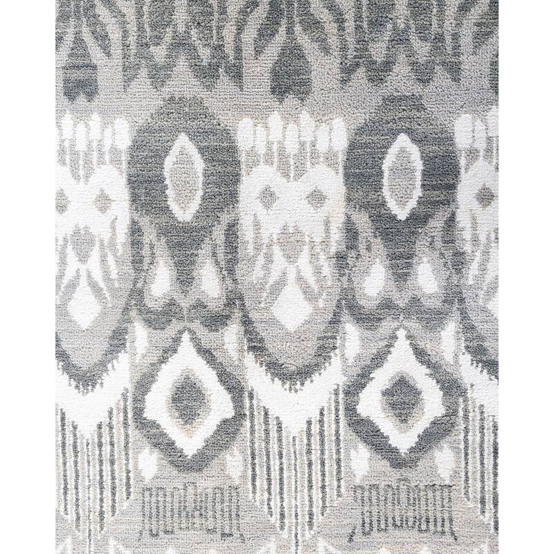 Ikat One-of-a-Kind Hand-Knotted Area Rug, Gray - 8' 0" x 10' 5"