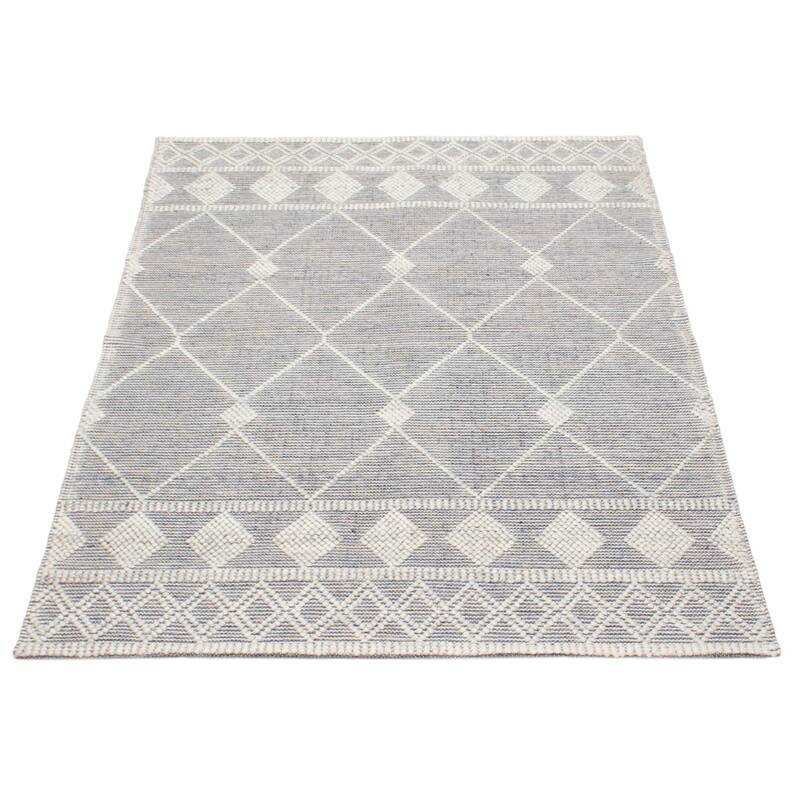 ECARPETGALLERY Braid weave Sienna Navy Wool Rug - 5'1 x 7'5