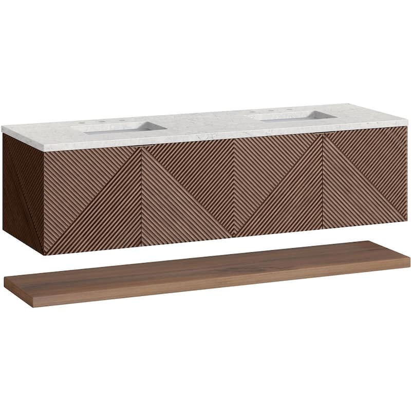 James Martin Vanities D200-V72-FEJP Marcello 72" Wall Mounted Double