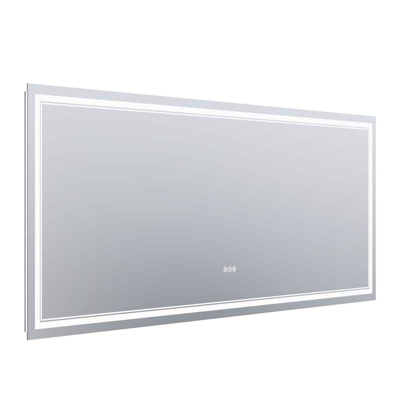 32''×84'' Wall-Mounted Bathroom Vanity LED Mirror with Anti Fog, Dimmable Touch Button, Front and Back Light