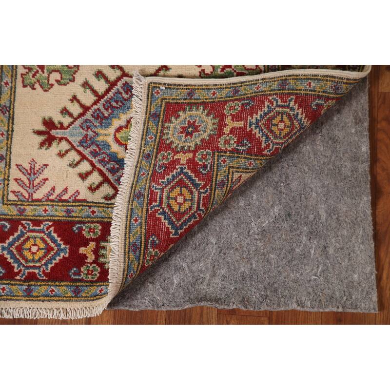 Geometric Kazak Accent Rug Handmade Wool Carpet - 2'8" x 4'0"