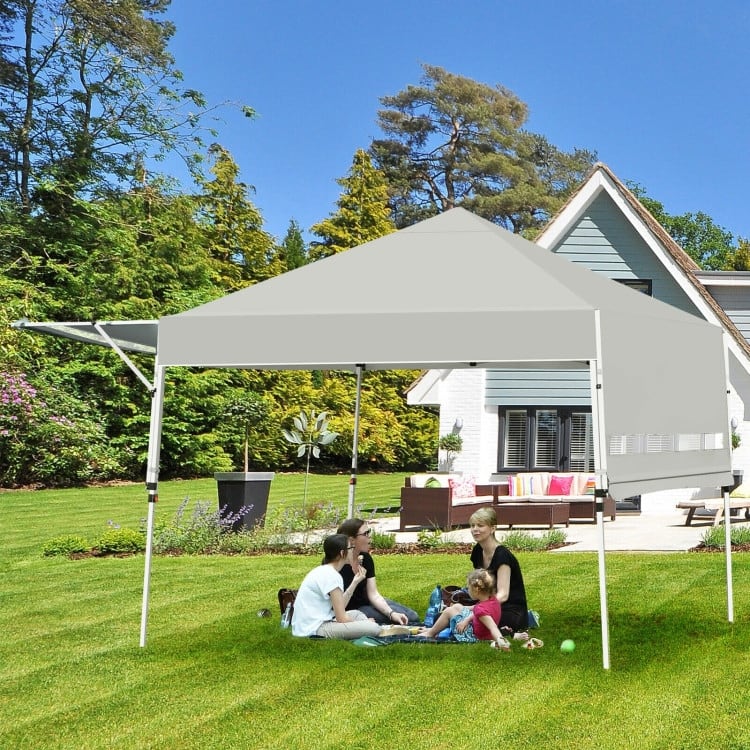 17 x 10 Feet Foldable Pop Up Canopy with Adjustable Dual Awnings - 17' x 10' x 10' (L x W x H)