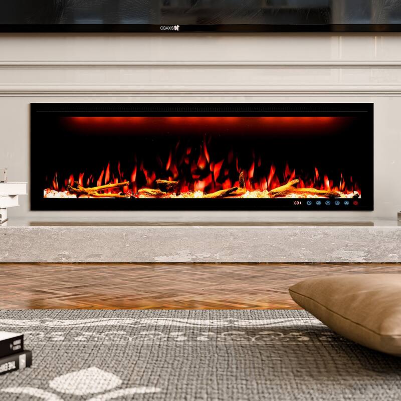 Smart 50” WiFi-Enabled Electric Fireplace, in-Wall Recessed