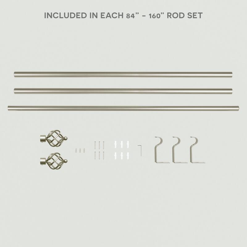 EXCLUSIVE HOME Torch 1" Curtain Rod and Finial Set - 84-160
