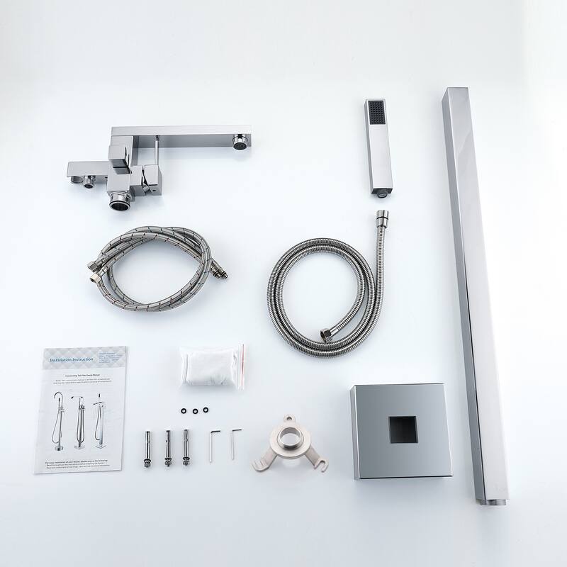 Topcraft Floor Mounted Bathtub Filler with Handheld Showerhead