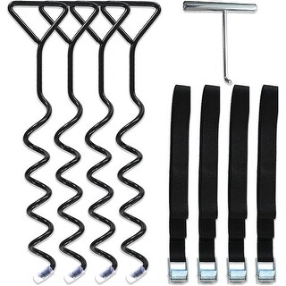 Heavy Duty Galvanized Steel Trampoline Ground Anchors – Wind Stakes for Increased Stability and Security, Compatible
