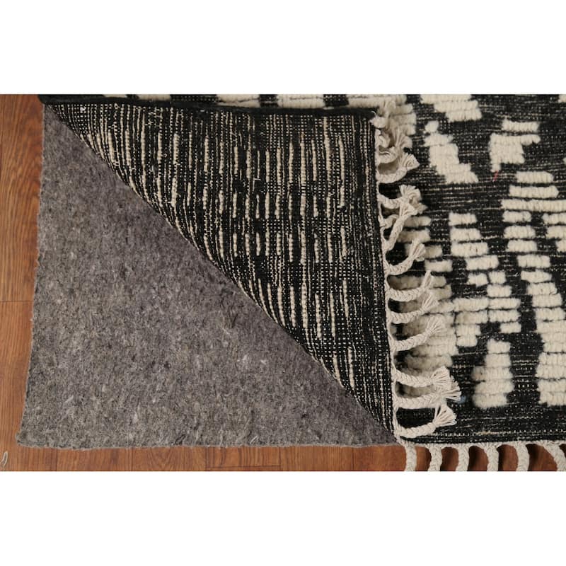 All-Over Abstract Moroccan Area Rug Handmade Wool Carpet - 9'1"x 12'0"