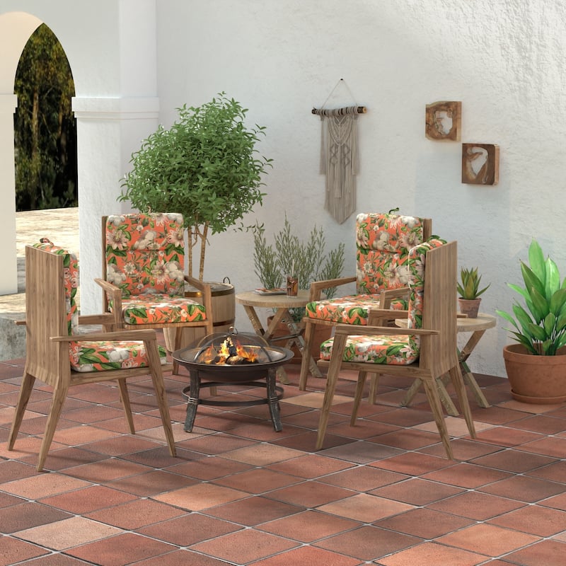 21" x 43" Outdoor Chair Cushion with Ties and Loop - 43'' L x 21'' W x 3.5'' H - Adley Cappuccino