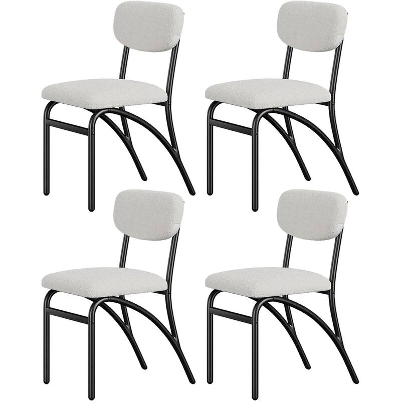 Mid Century Dining Chairs with Metal Legs, Backrest for Kitchen