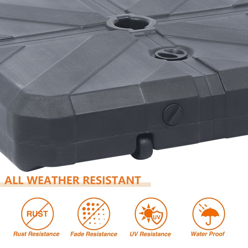 Maypex 170 lbs Fillable Cantilever Umbrella Base Black