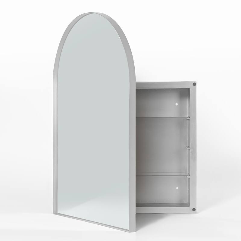 Set of 2 Recessed Metal Framed Medicine Cabinet