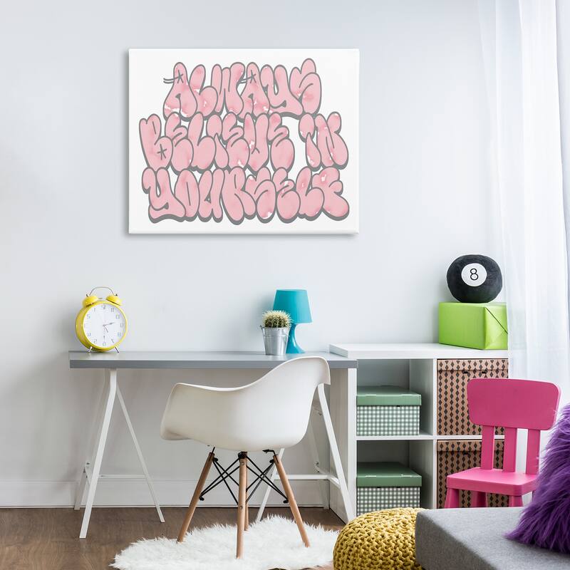 Stupell Believe in Yourself Graffiti Canvas Wall Art Design By Marcus Prime