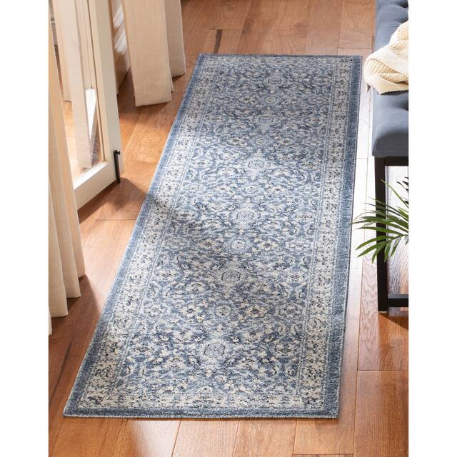 SAFAVIEH Charleston Pricilla Vintage Boho Oriental Rug - 2' x 8' Runner - Navy/Cream