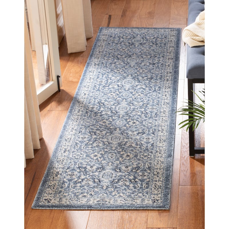SAFAVIEH Charleston Svantje Vintage Boho Oriental Rug - 2' x 8' Runner - Navy/Creme
