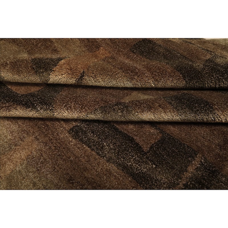 8'2''x10'2'' Tibetano Hand Knotted Wool Moss Tibetan Modern & Contemporary Rug - 8' 2'' x 10' 2''