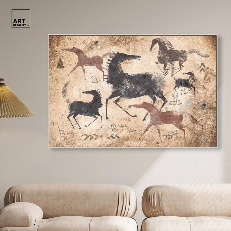 Cave Drawing Horses Canvas by Art Remedy