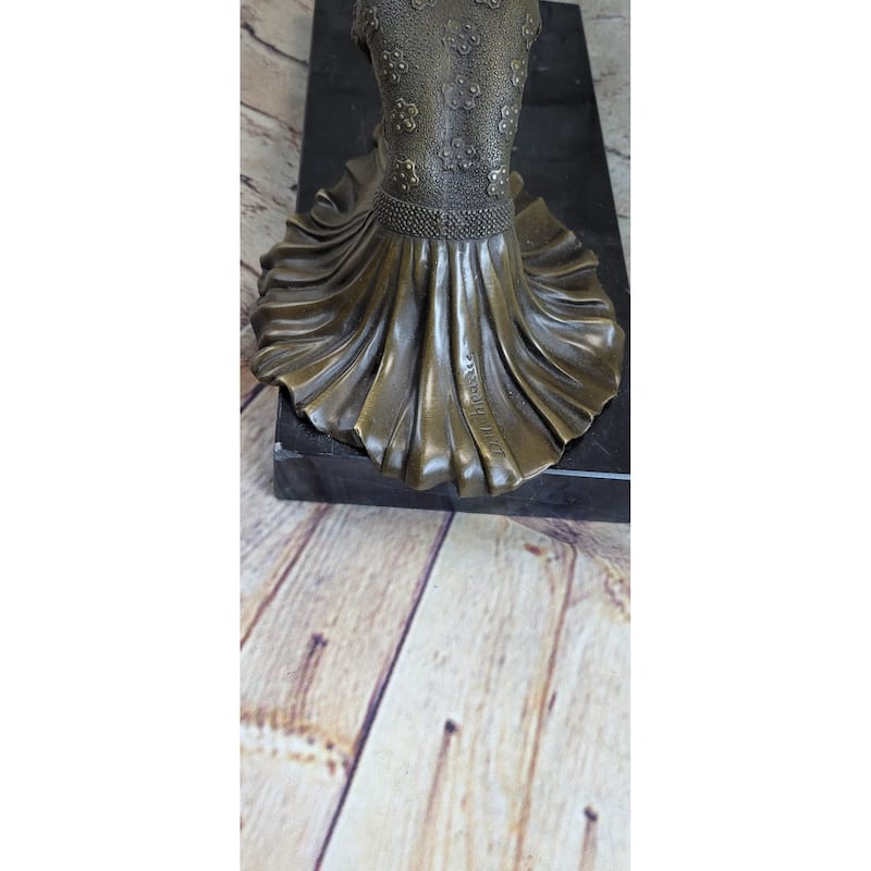 Signed Milo Art Lost Wax Sitting Dancer Bronze Sculpture Figure Statue Figurine