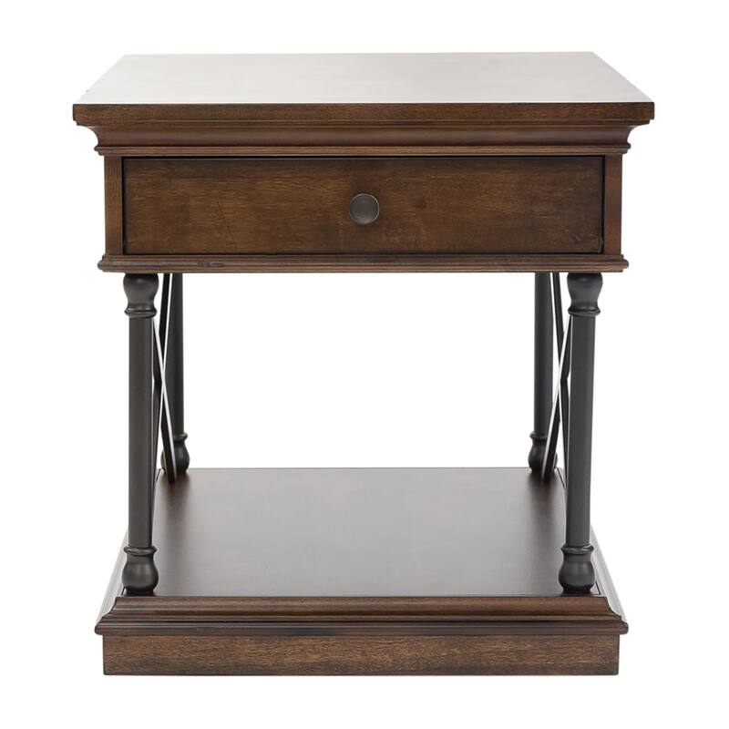 Tribeca Cordovian Brown Drawer End Table