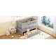 preview thumbnail 17 of 19, Convertible Crib/Full Size Bed with Drawers Grey