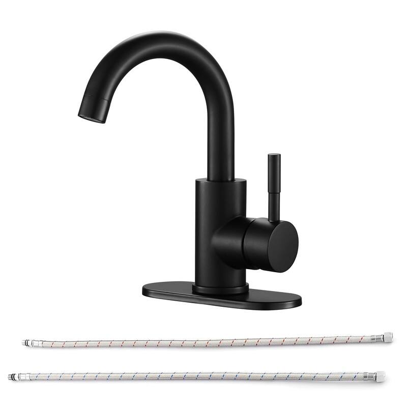 Swivel Spout Bathroom Sink Faucet with Pop-up Drain