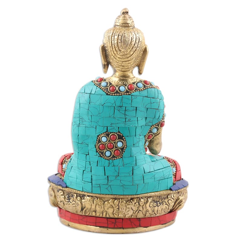 Novica Handmade Spiritual Wealth Beaded Brass Sculpture (Medium)
