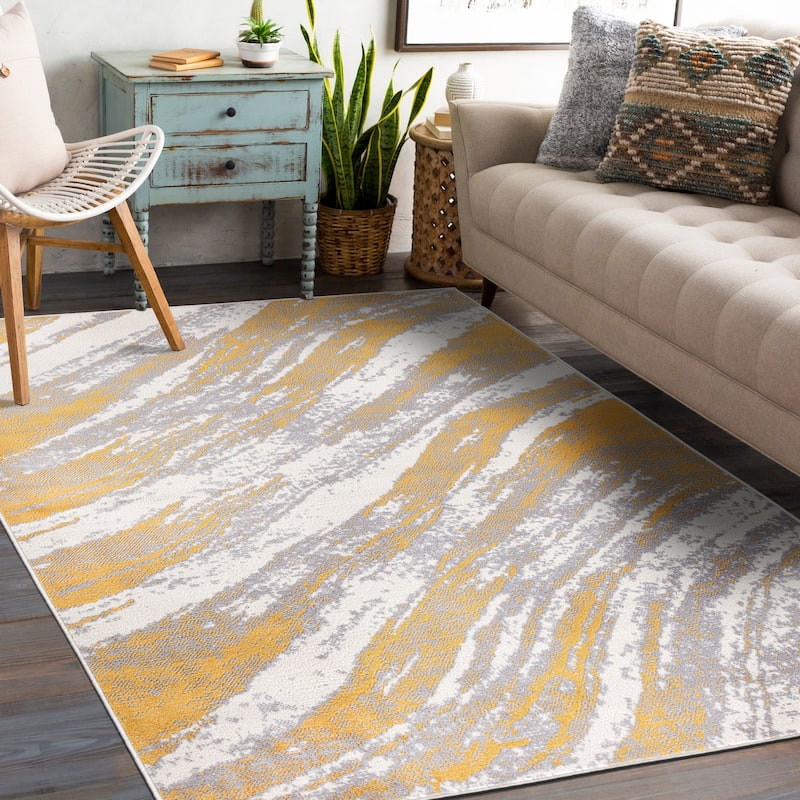 World Rug Gallery Modern Abstract Swirl Area Rug
