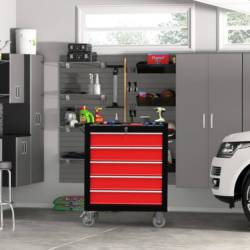 5-Drawer Rolling Tool Chest Storage Cabinet with Wheels