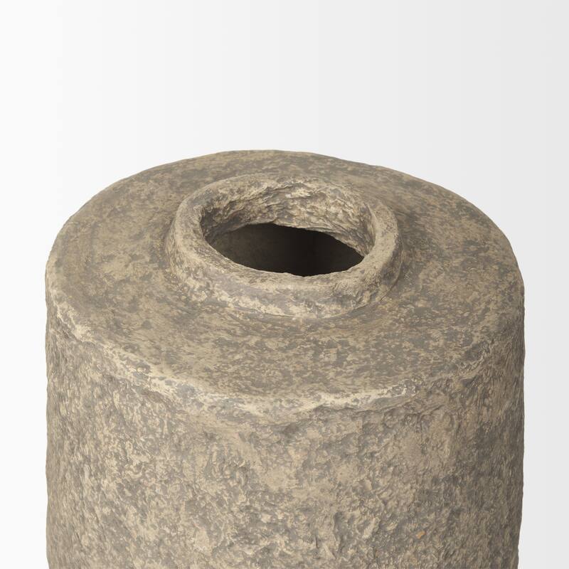 Rama Small Beige Paper Mache Floor Vase