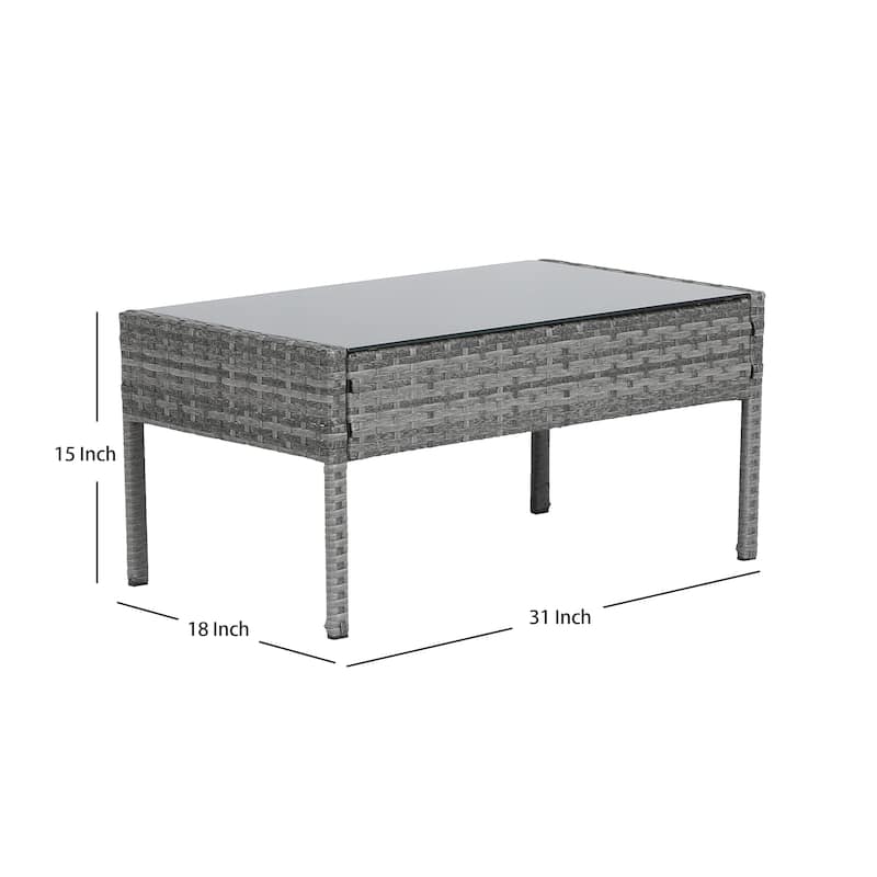Madison Outdoor 4-Piece Rattan Patio Furniture Chat Set