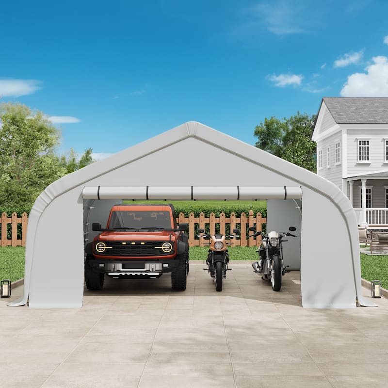 EROMMY 20x20ft Heavy Duty Outdoor Carport, Portable Waterproof Car Canopy Tent with Sidewalls