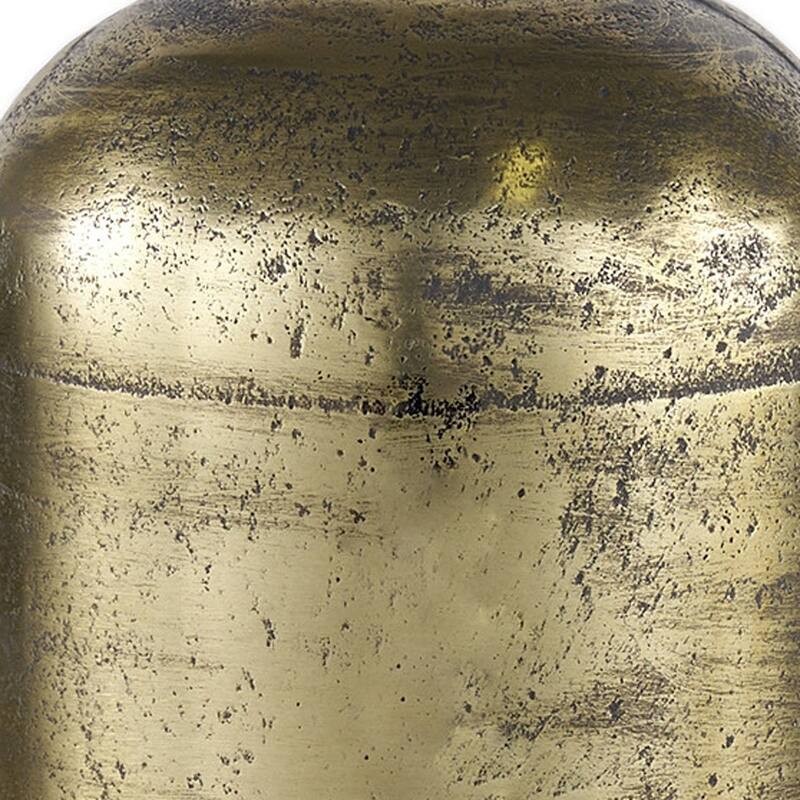 HomeRoots 15" Antiqued Brass Cast Aluminum Cylindrical Tabletop Sculpture - 6.00 in. x 14.50 in. x 6.00 in.