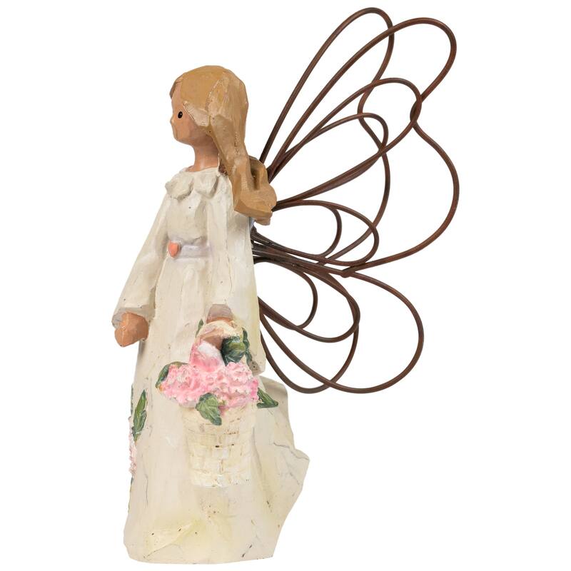 Angel Accents January Pink Carnation Angel with Wings Figurine - 4"
