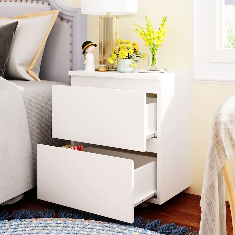 18.9'' Tall 15.7"W 2 - Drawer Nightstand Chest End Table
