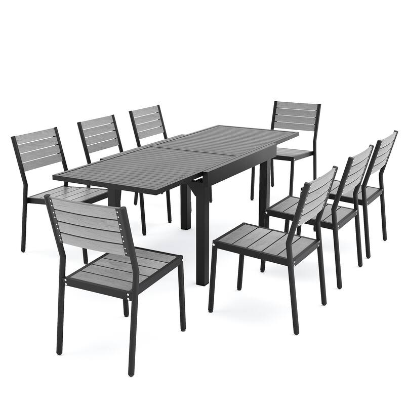 Pellebant 5/7/9 Pieces Patio Dining Set with Expandable Outdoor Dining Table and Chairs