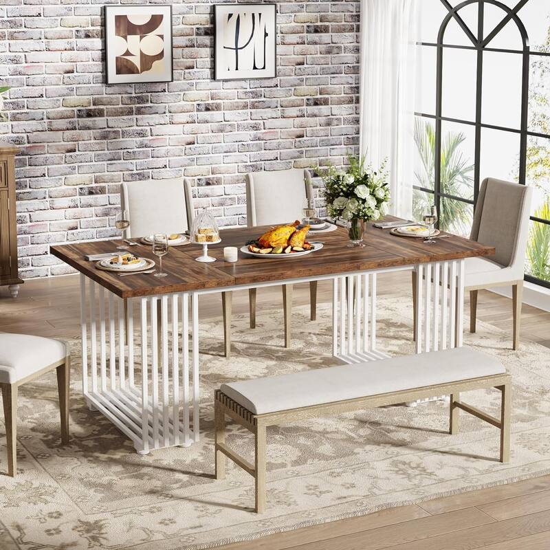 Modern Dining Table, 70.8 Inches Long Dining Room Kitchen Table