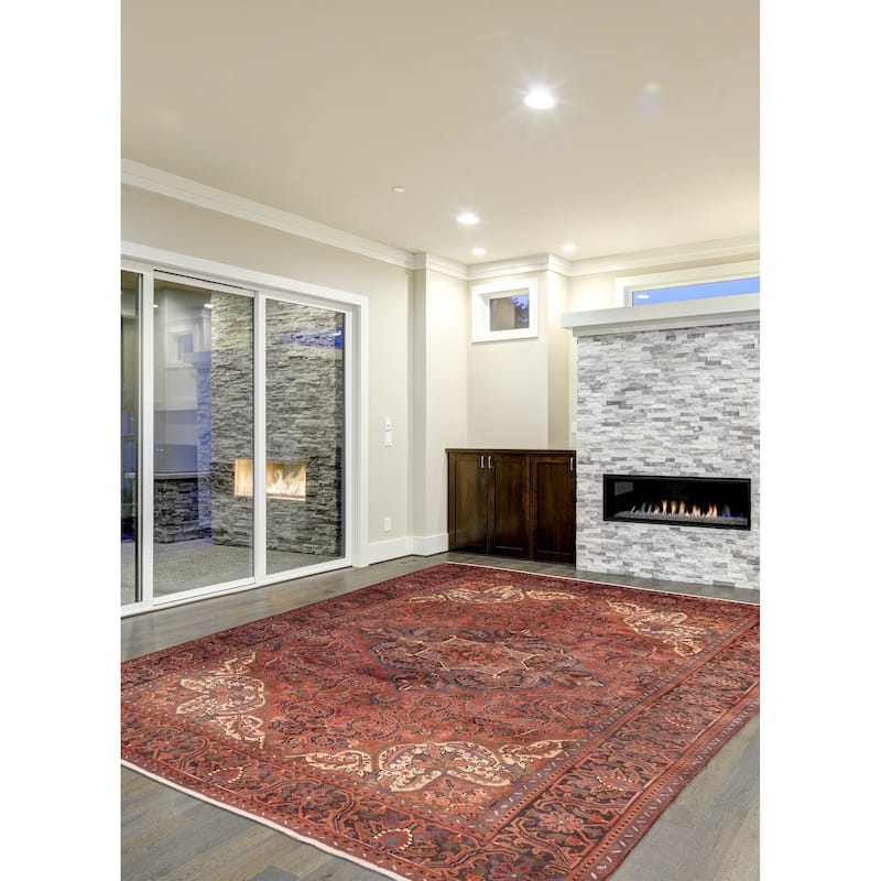 ECARPETGALLERY Hand-knotted Sarabi Dark Red Wool Rug - 8'5 x 11'0