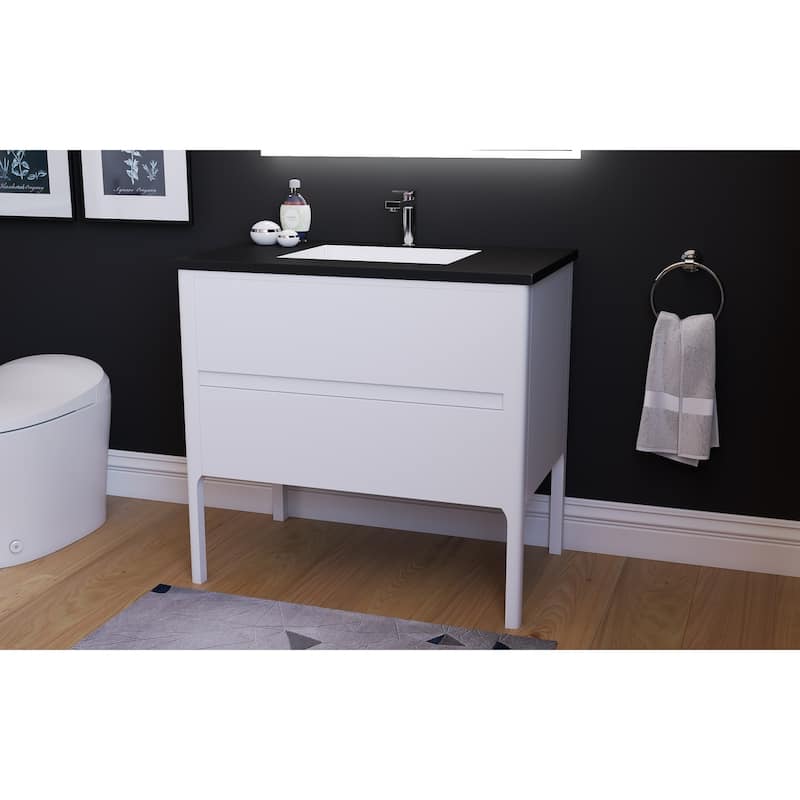 Serena 36" Bathroom Vanity Set - Black Top