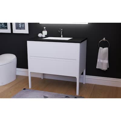 Serena 36" Bathroom Vanity Set - Black Top
