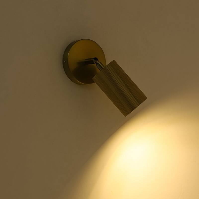 Rustic Wood Grain Single Ceiling Track Light Adjustable Spotlight