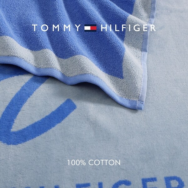 Tommy Hilfiger Printed Cotton Beach Towel - 36 x 68 - Bed Bath