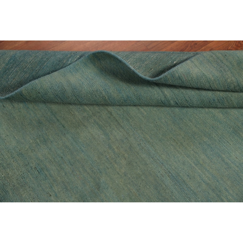 Green & Blue Gabbeh Oriental Rug Handmade Wool Carpet - 2'10" x 6'1"