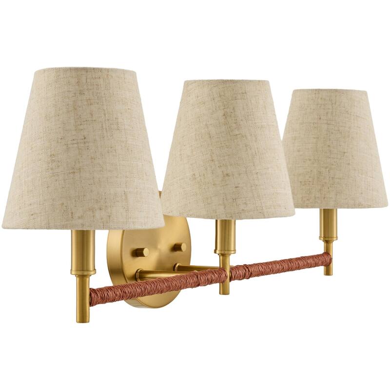 Livabliss Majen Modern Wall Sconce - 7"L x 24"W x 8"H - Brass/Gray