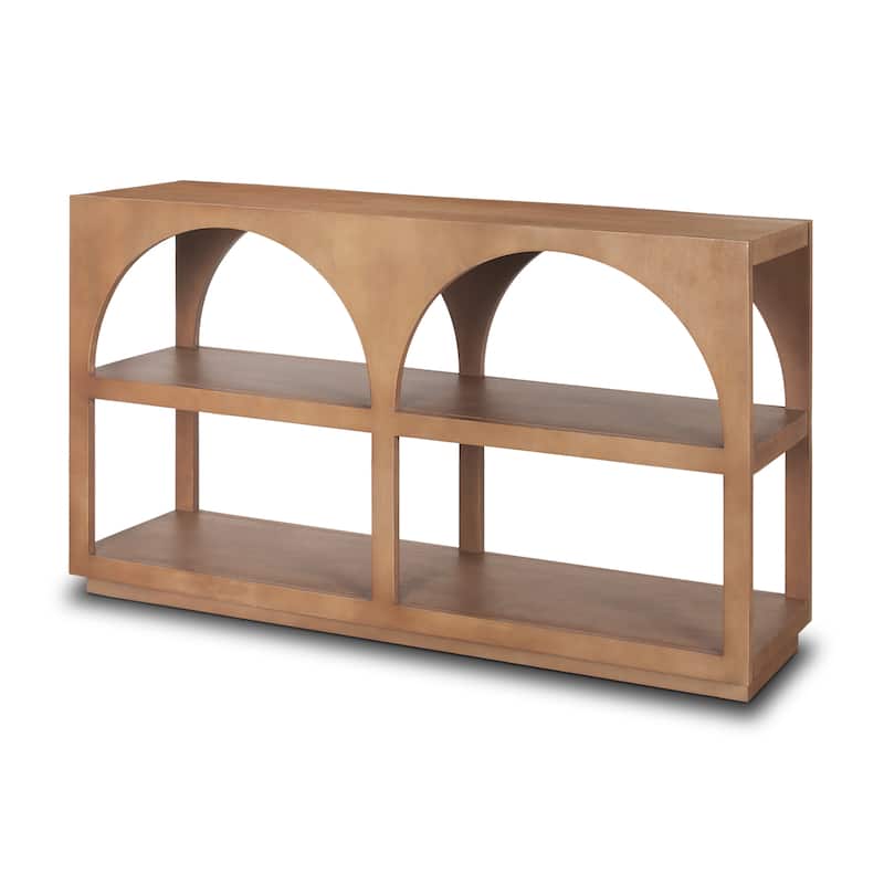Bela Medium Brown Solid Wood Arched Console Table (54") - 54" Long